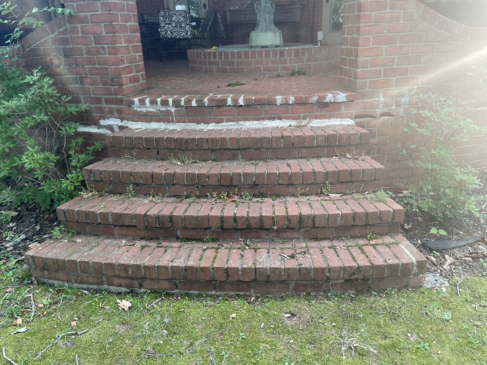 Brick steps before cleaning