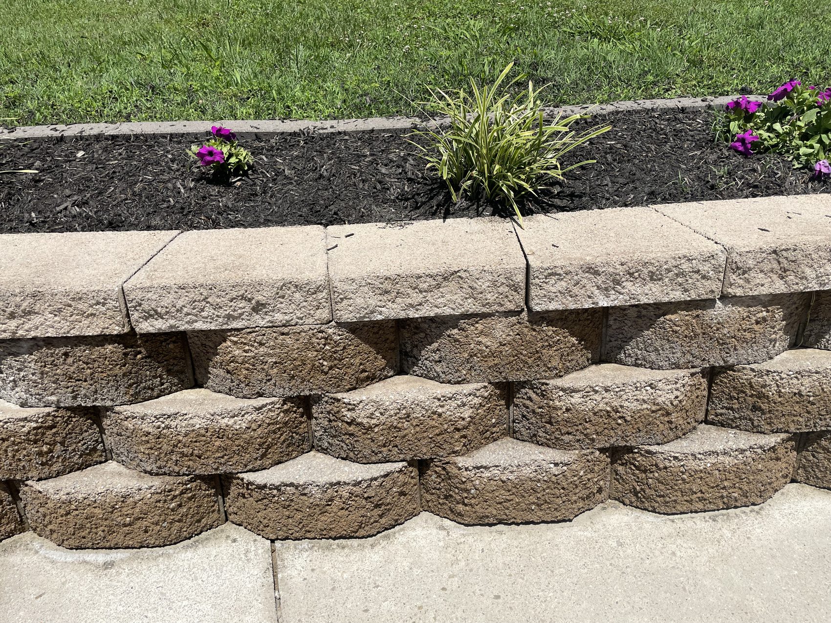 Retaining wall after cleaning