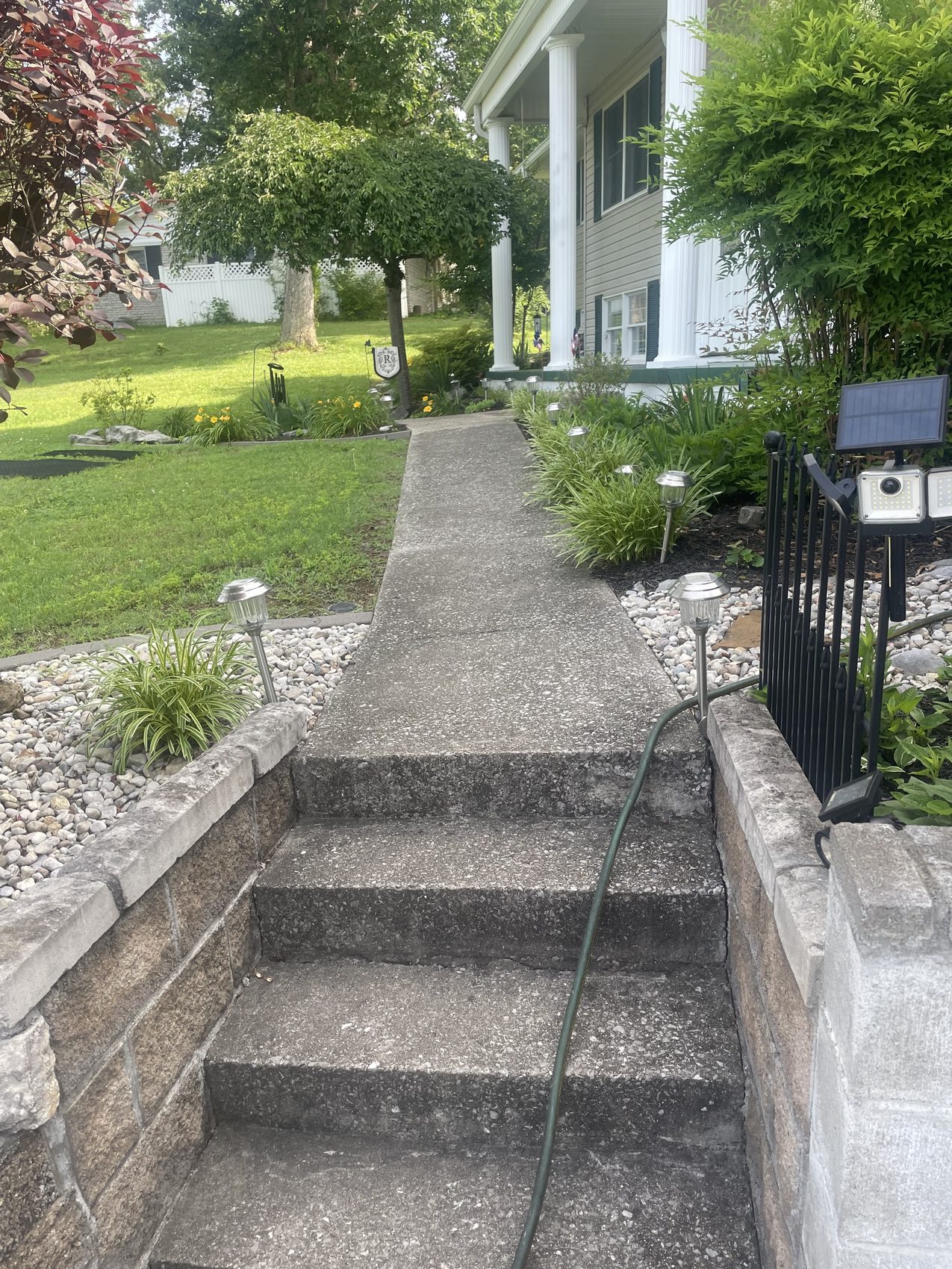 Walkway before exterior cleaning
